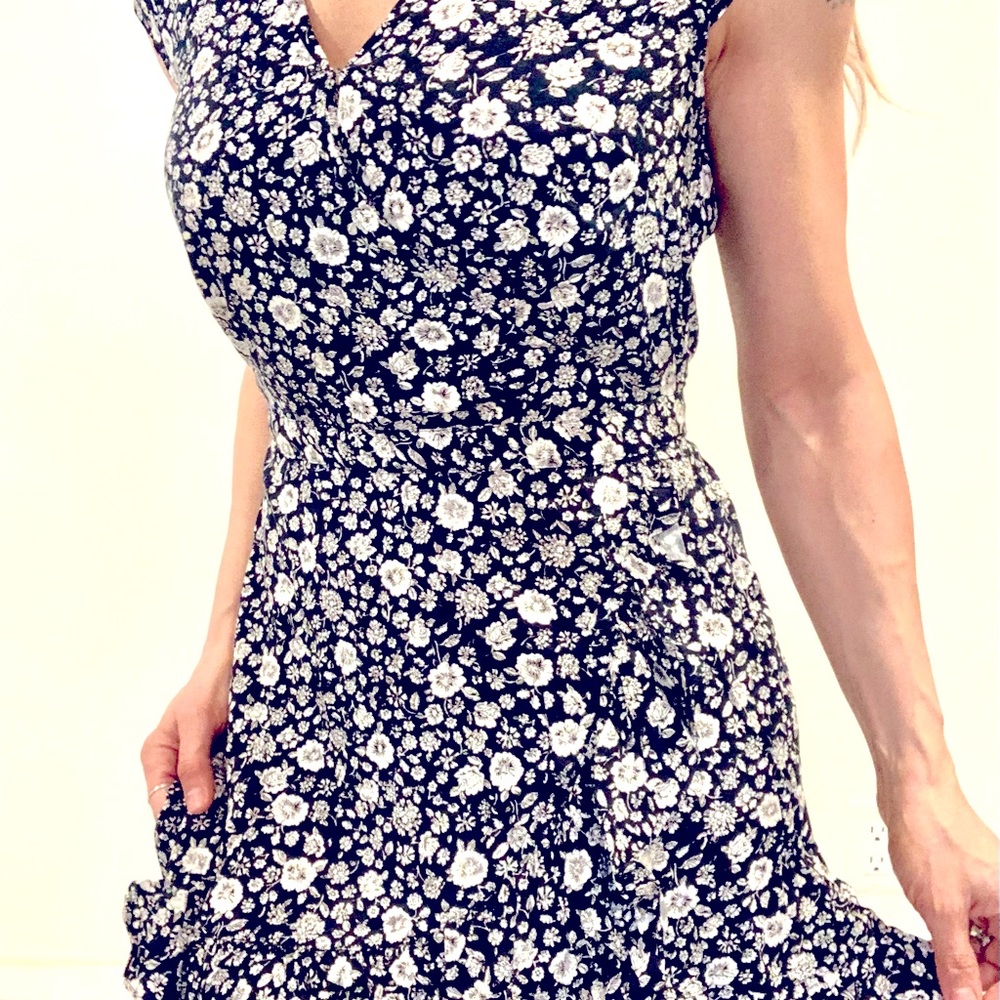 Jcrew navy and white floral dress